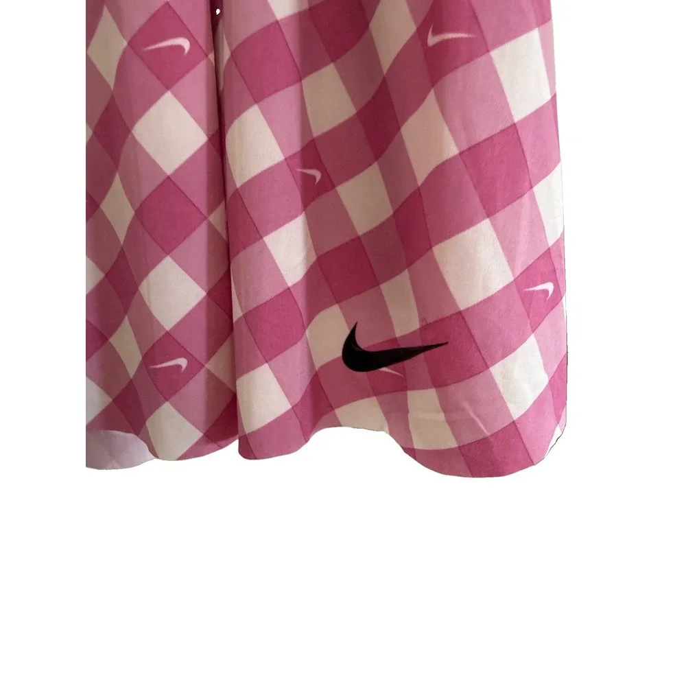 Nike Dri-FIT Printed Club Tennis Skirt DX1142-613 Golf Skort Pink Checkered Sz L